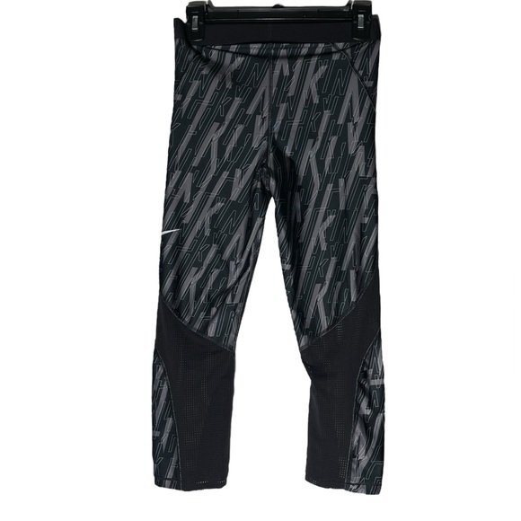 Nike Pro Hypercool Leggings Womens Medium Mesh Panels Gray Athletic running Gym - Picture 2 of 8